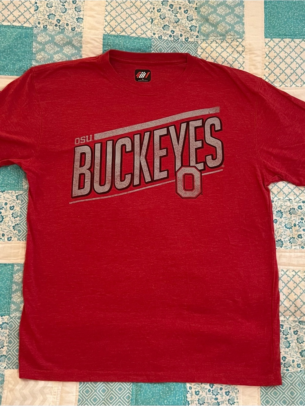 OSU Buckeyes Red Graphic Tee with Gray Logo